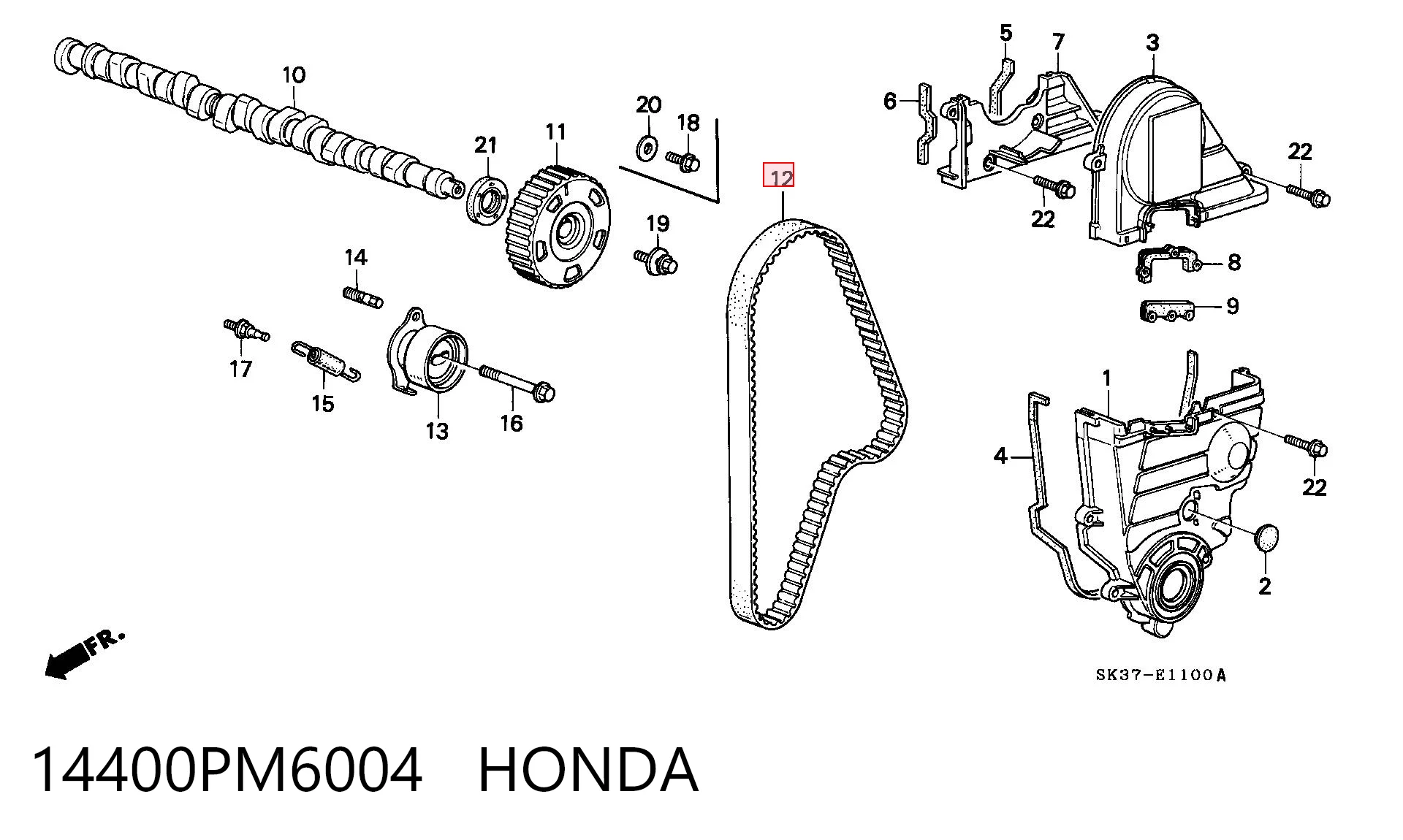 Ремень ГРМ HONDA 14400PM6004