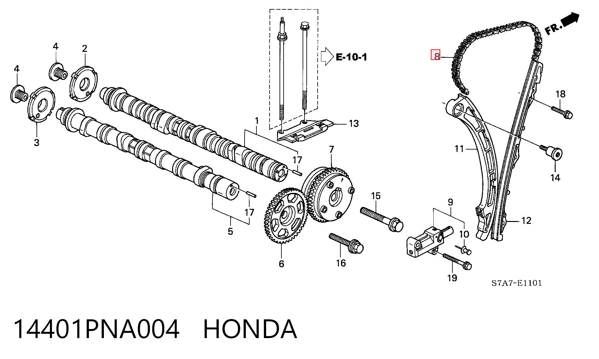 Цепь на Honda Civic VII EU, EP, EV