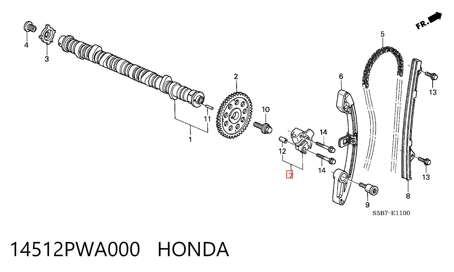 14512PWA000 Honda Гидронатяжитель цепи