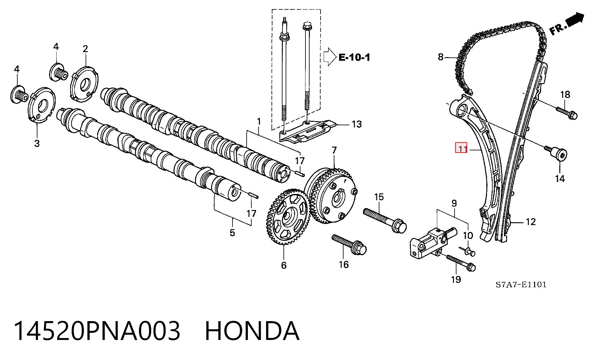 14520PNA003 Honda Башмаки цепи ГРМ