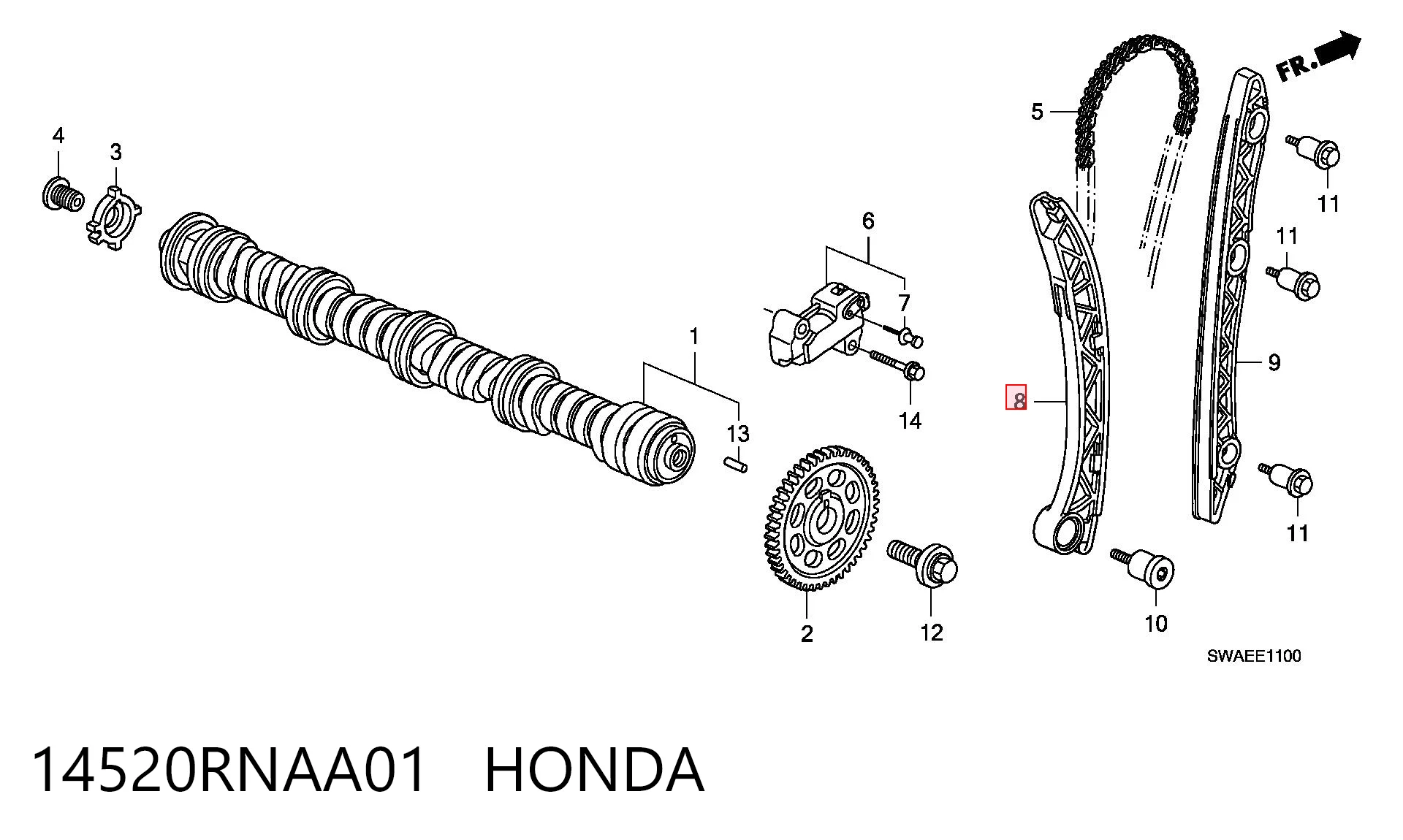 14520RNAA01 Honda Башмаки цепи ГРМ