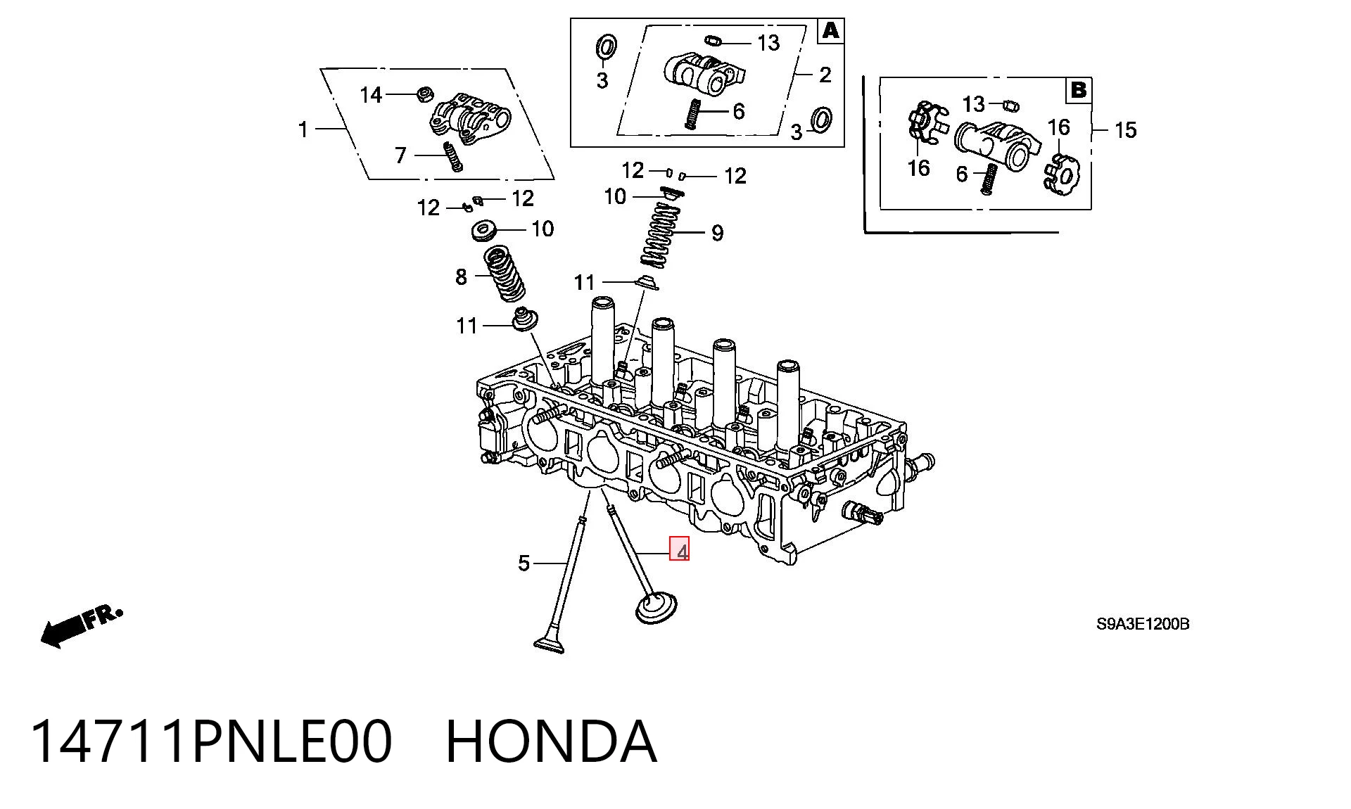 14711PNLE00 Honda Впускной клапан