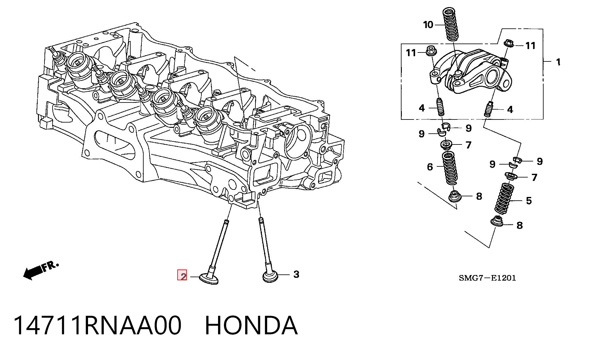 14711RNAA00 Honda Впускной клапан