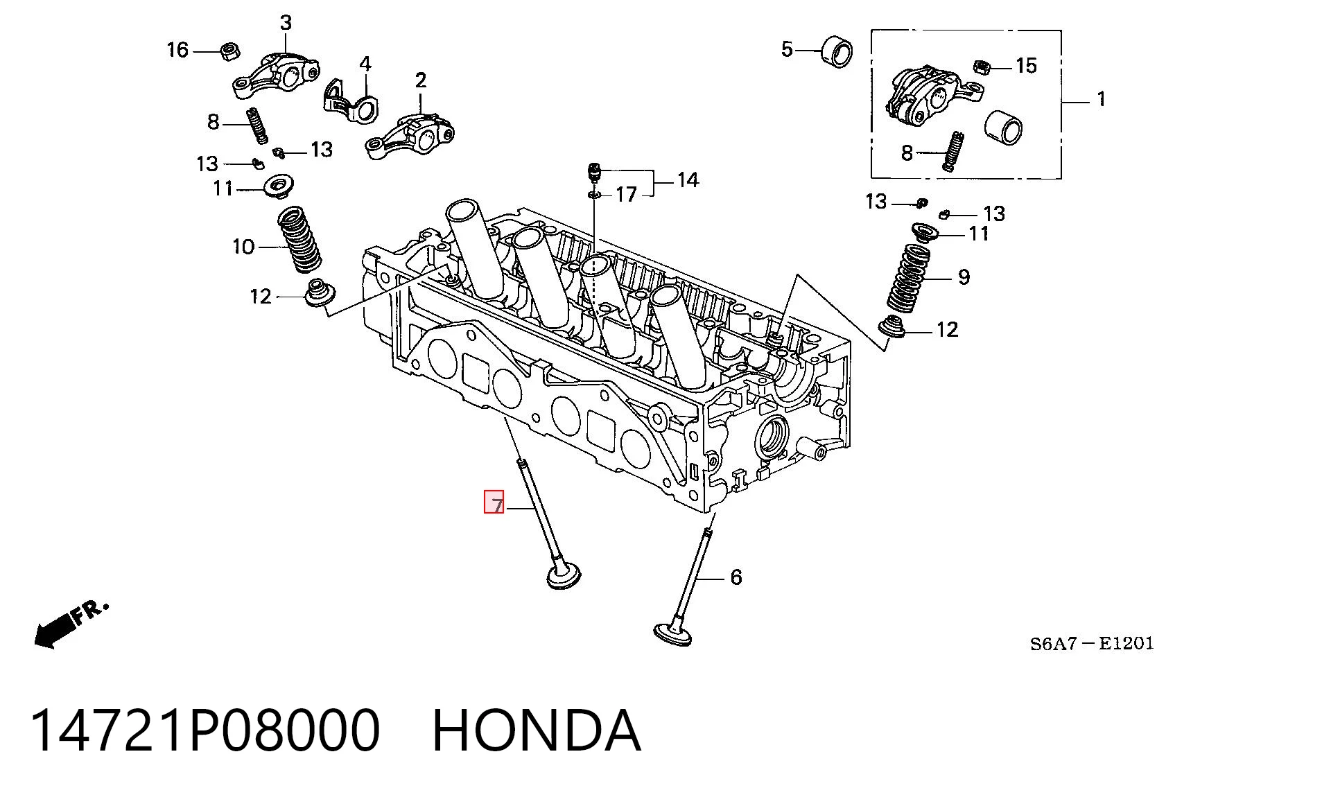 14721P08000 Honda Выхлопной клапан