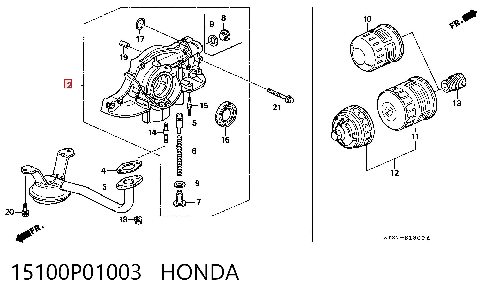 15100P01003 Honda Масляный насос двигателя