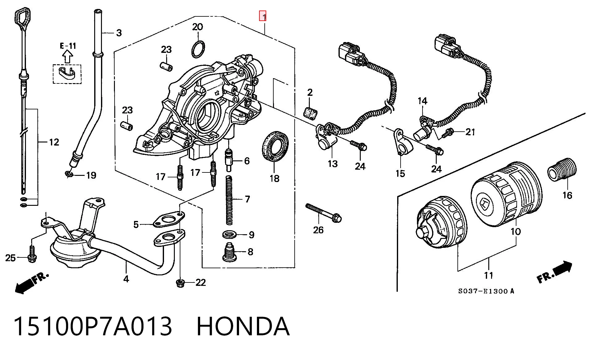 15100P7A013 Honda Масляный насос двигателя