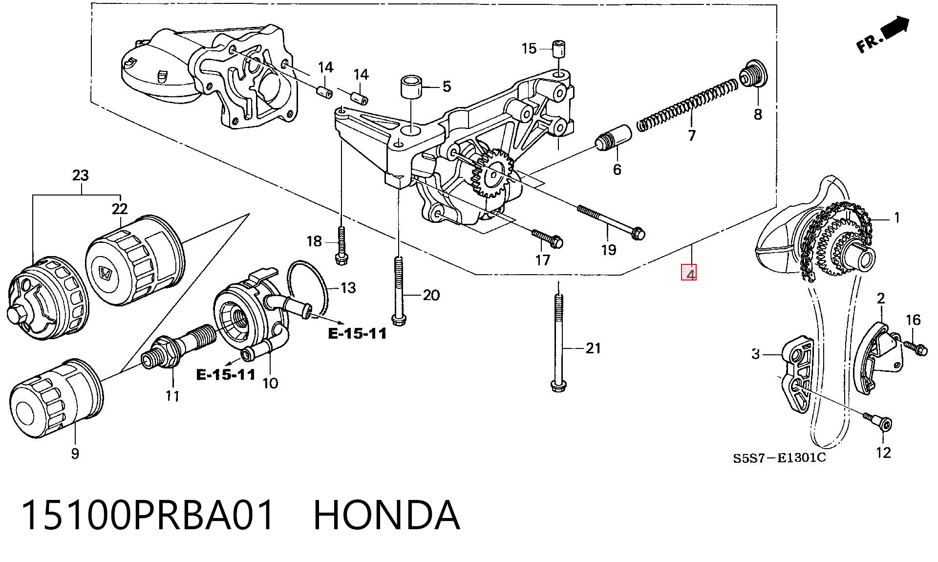 15100PRBA01 Honda Масляный насос двигателя