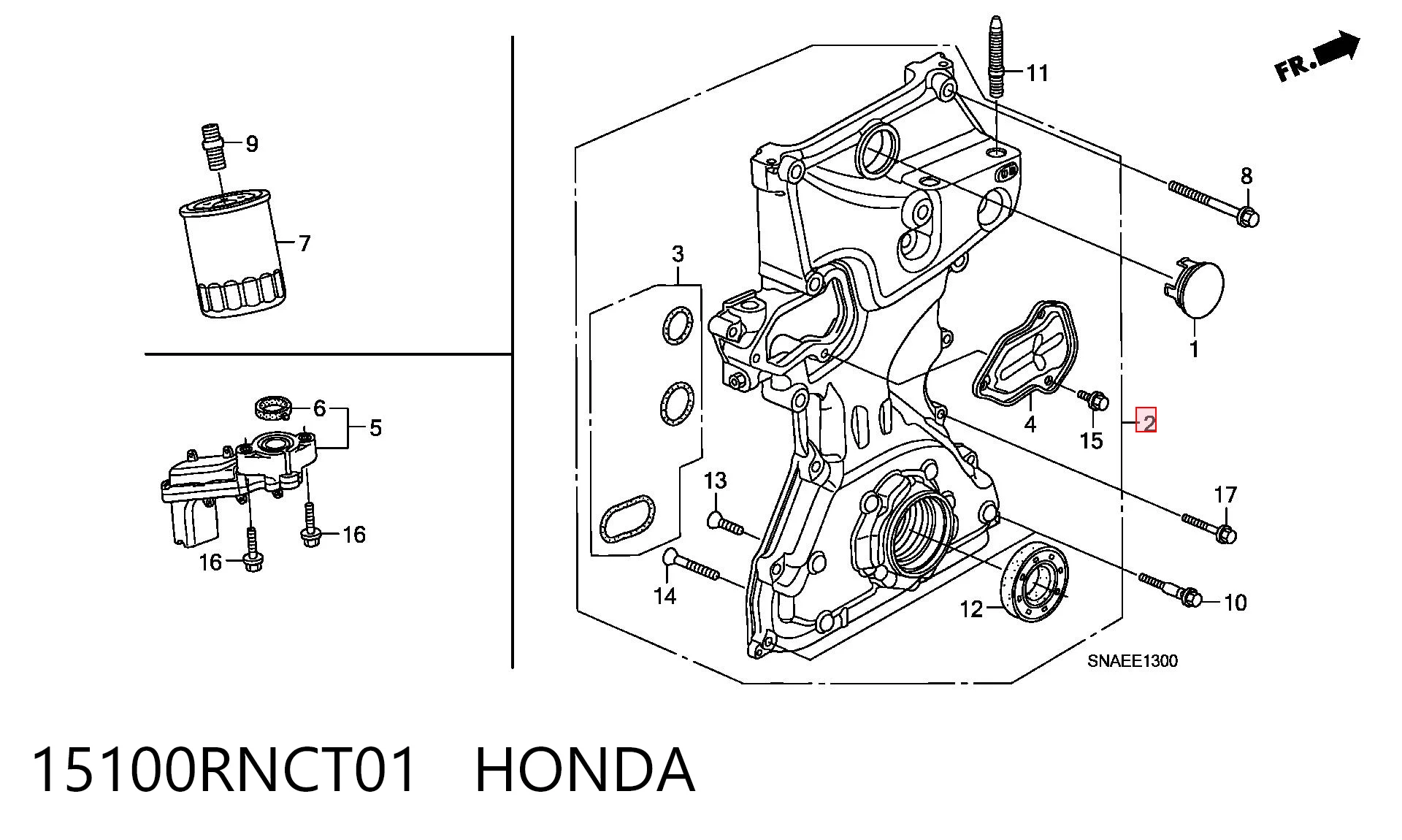 15100RNCT01 Honda Масляный насос двигателя