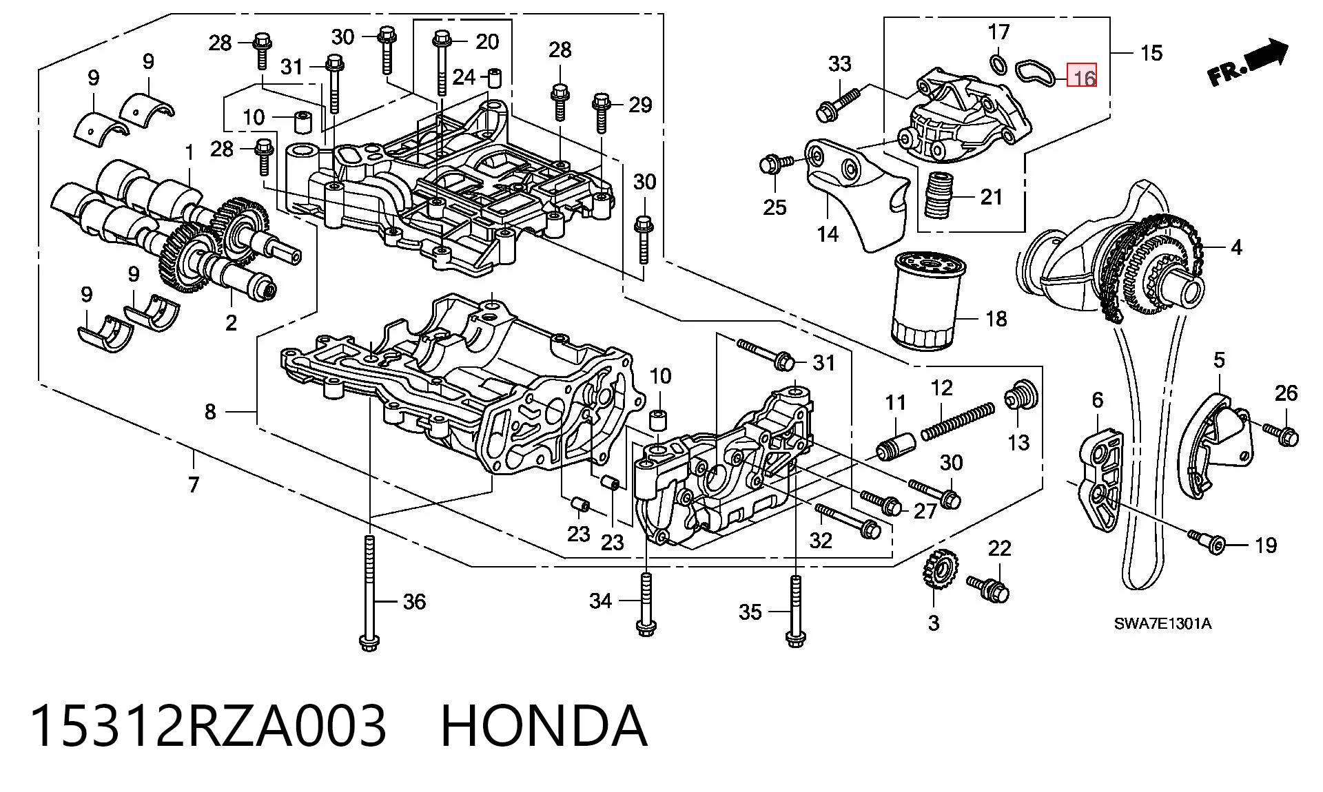 15312RZA003 Honda Прокладка маслозаборника
