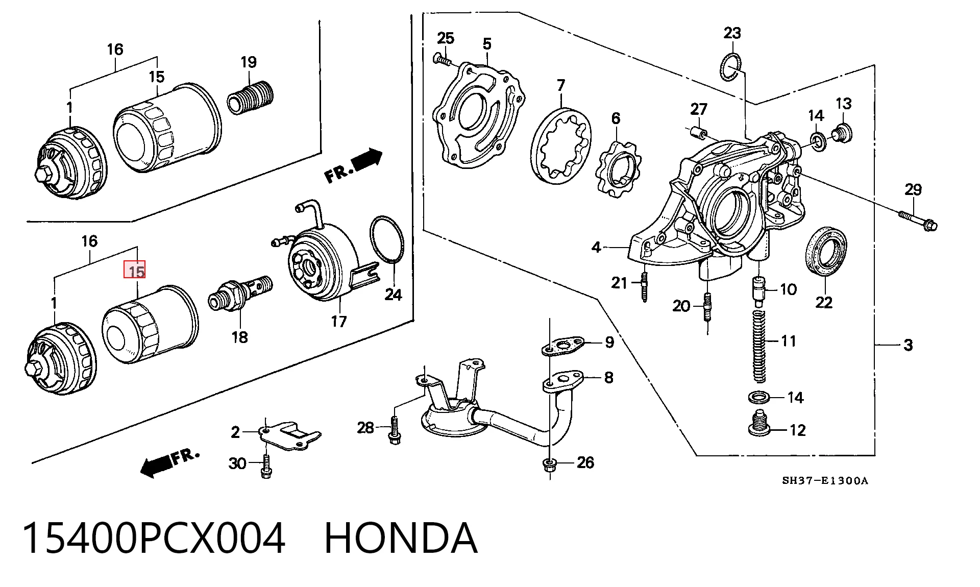 15400PCX004 Honda Масляный фильтр двигателя