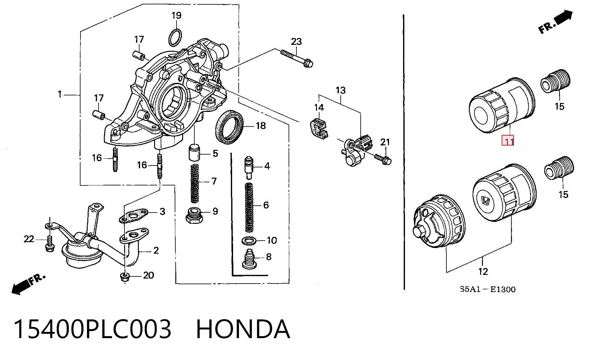 15400PLC003 Honda Масляный фильтр двигателя