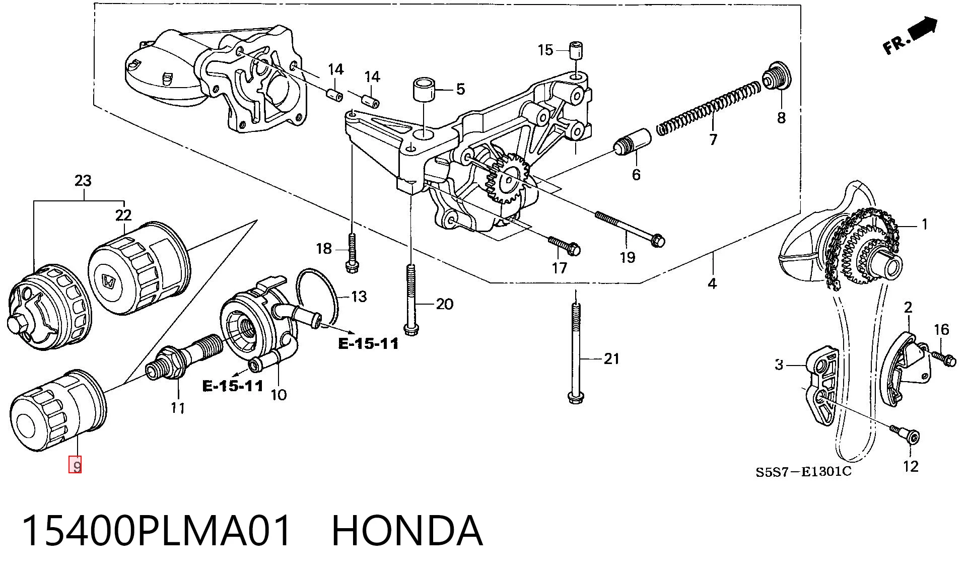 15400PLMA01 Honda Масляный фильтр двигателя