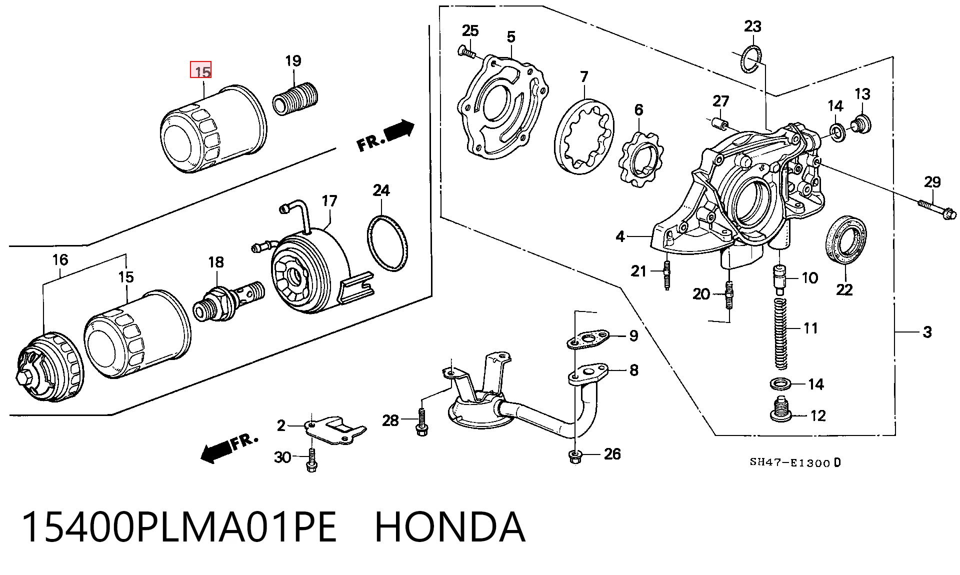 15400PLMA01PE Honda Масляный фильтр двигателя