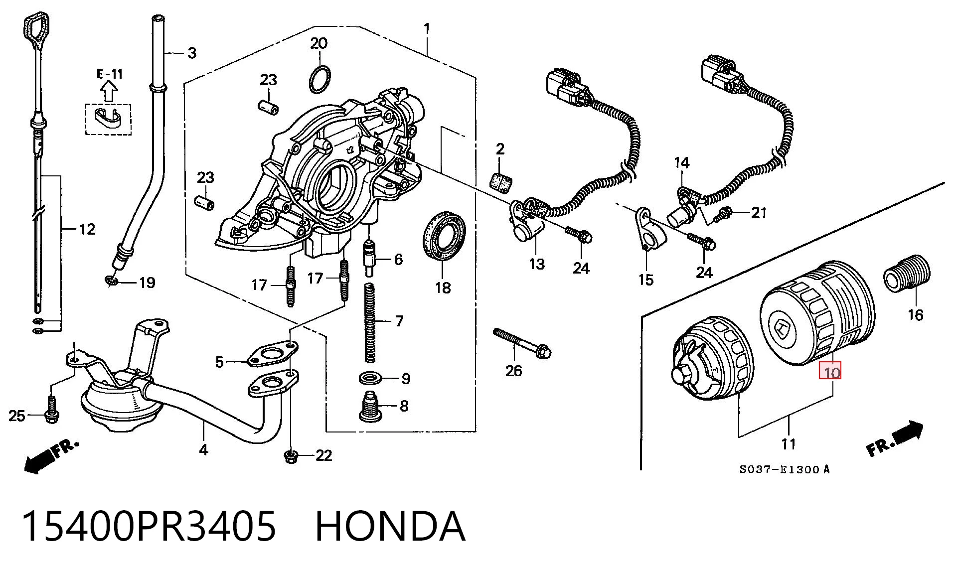 15400PR3405 Honda Масляный фильтр двигателя