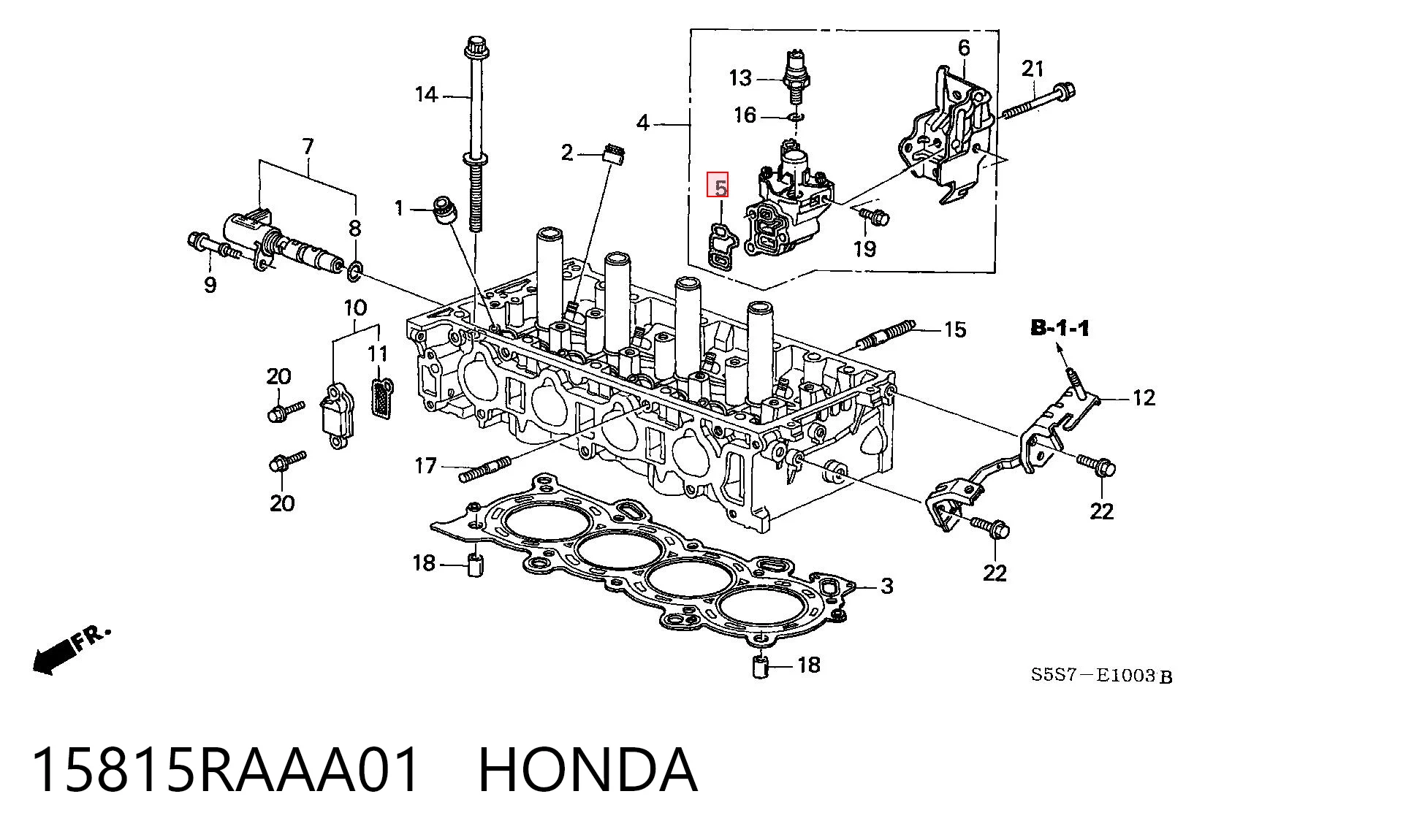 15815RAAA01 Honda Прокладка клапана вентиляции картера
