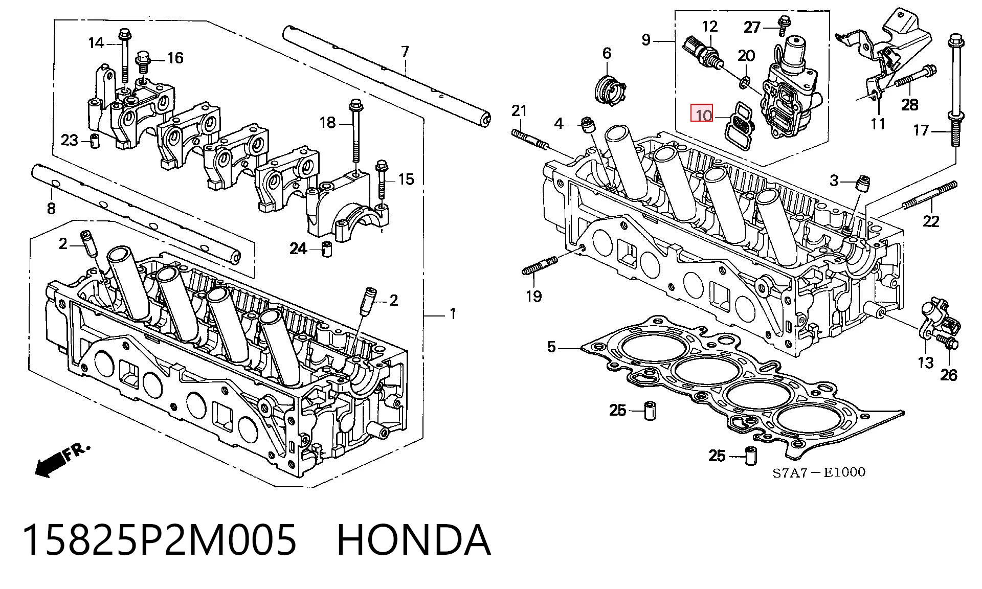 15825P2M005 Honda Прокладка клапана регулировки давления масла двигателя