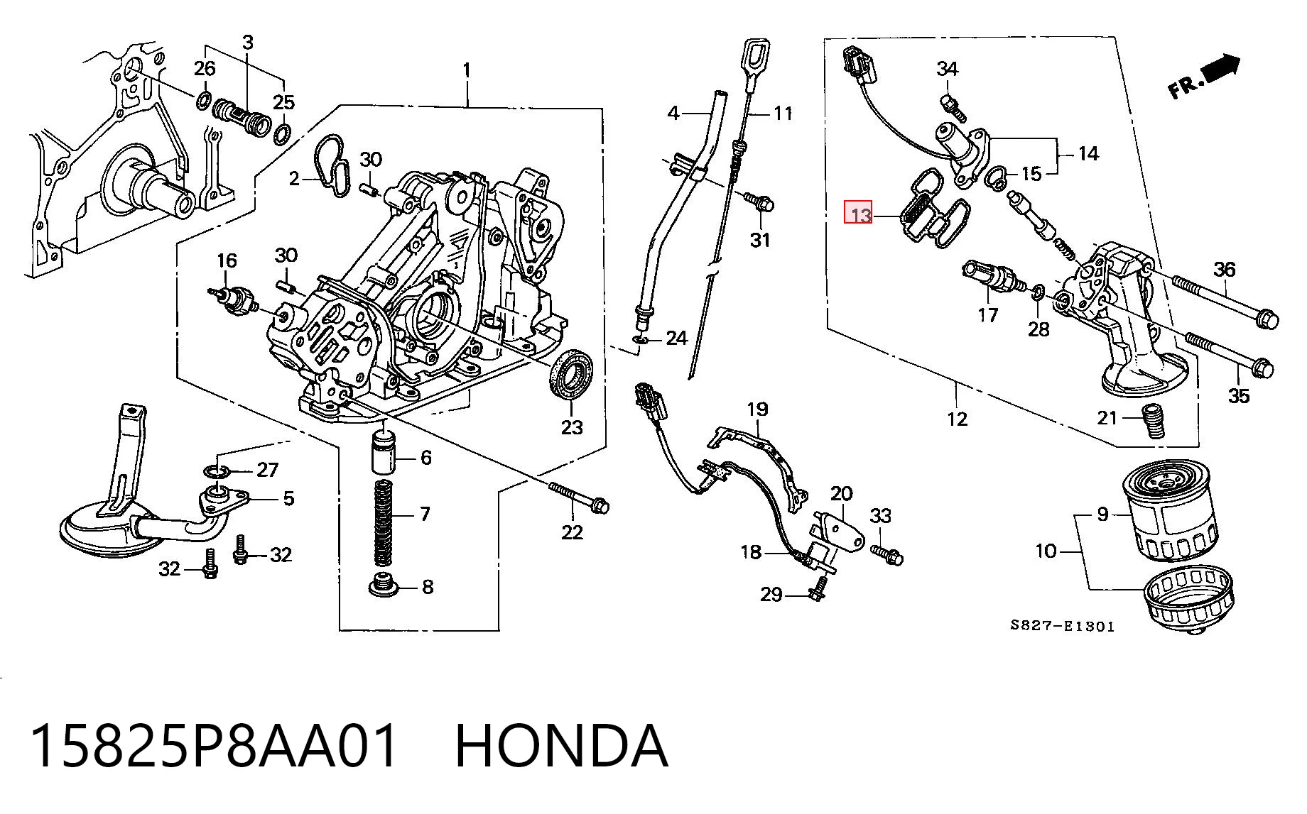 15825P8AA01 Honda Прокладка масляного фильтра