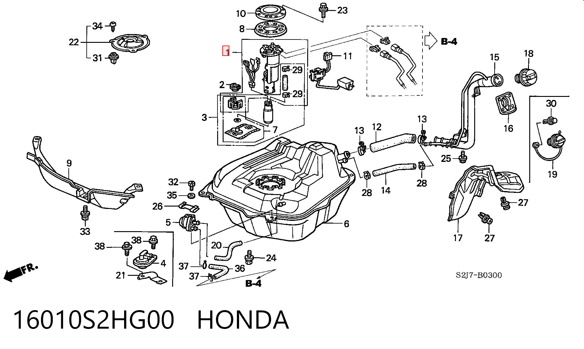 Фильтр топливный HONDA 16010S2HG00