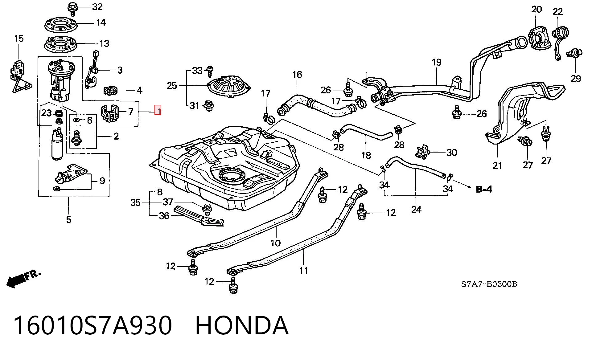Фильтр топливный HONDA 16010S7A930