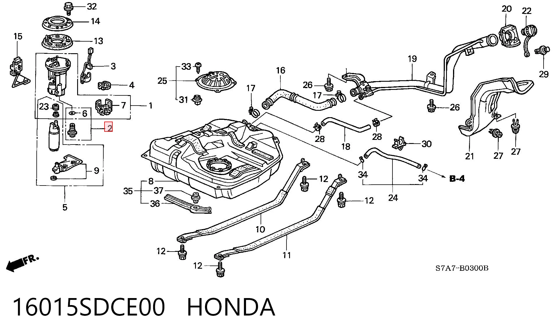16015SDCE00 Honda Регулятор давления топлива модуля топливного насоса в баке