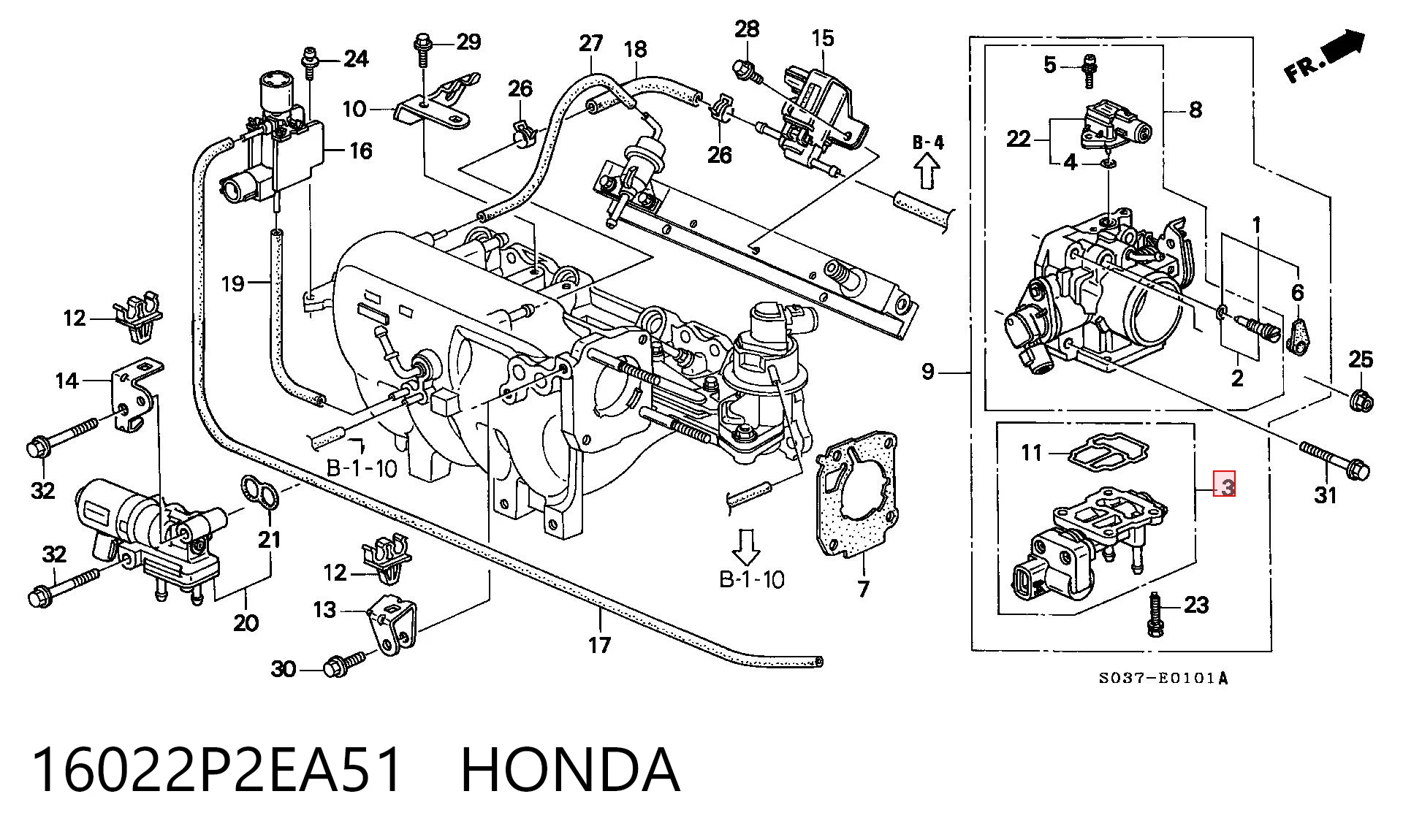 16022P2EA51 Honda Датчик холостого хода