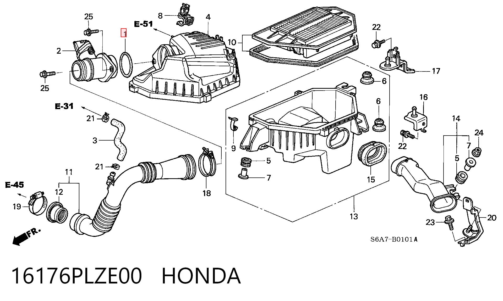 16176PLZE00 Honda