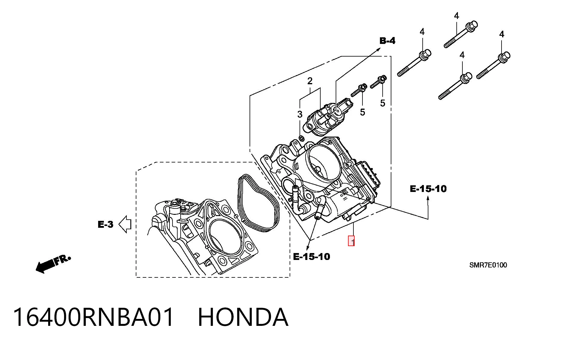 16400RNBA01 Honda Дроссельная заслонка
