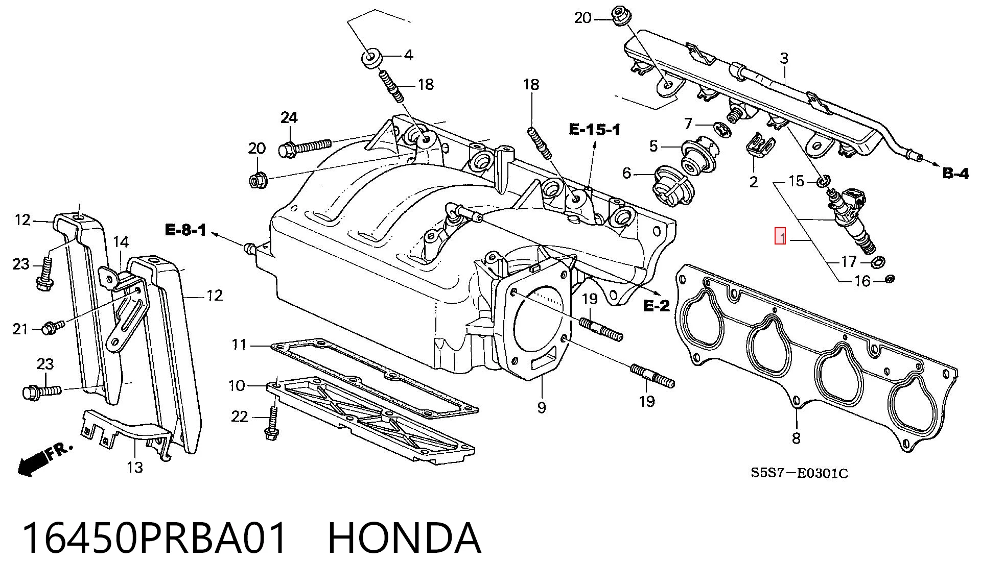 16450PRBA01 Honda Топливные форсунки