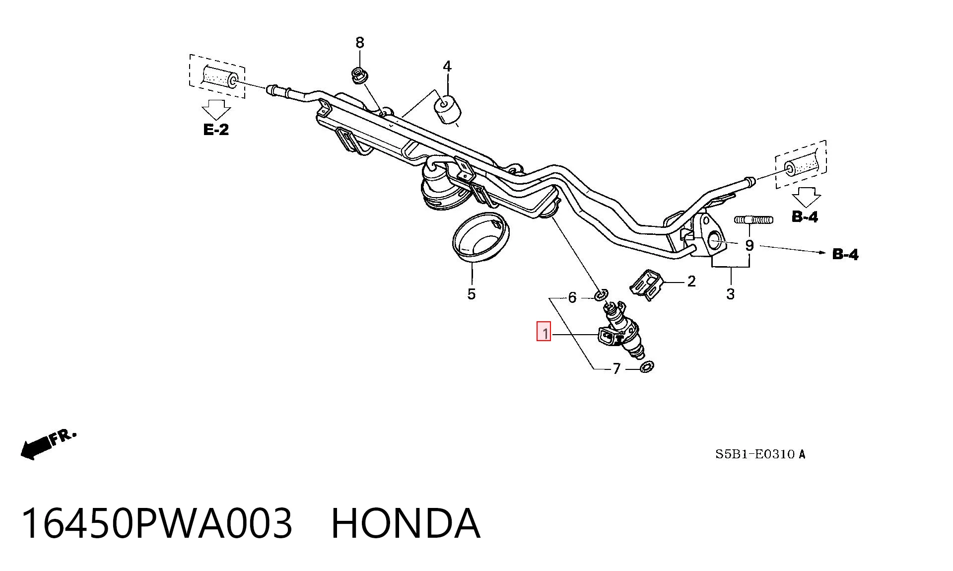 16450PWA003 Honda Топливные форсунки