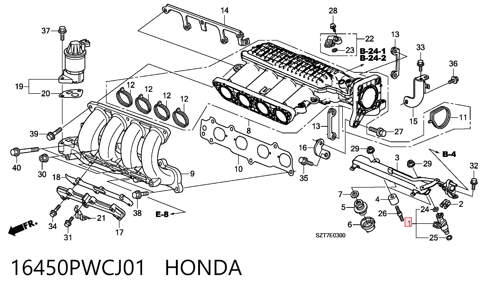 16450PWCJ01 Honda Топливные форсунки