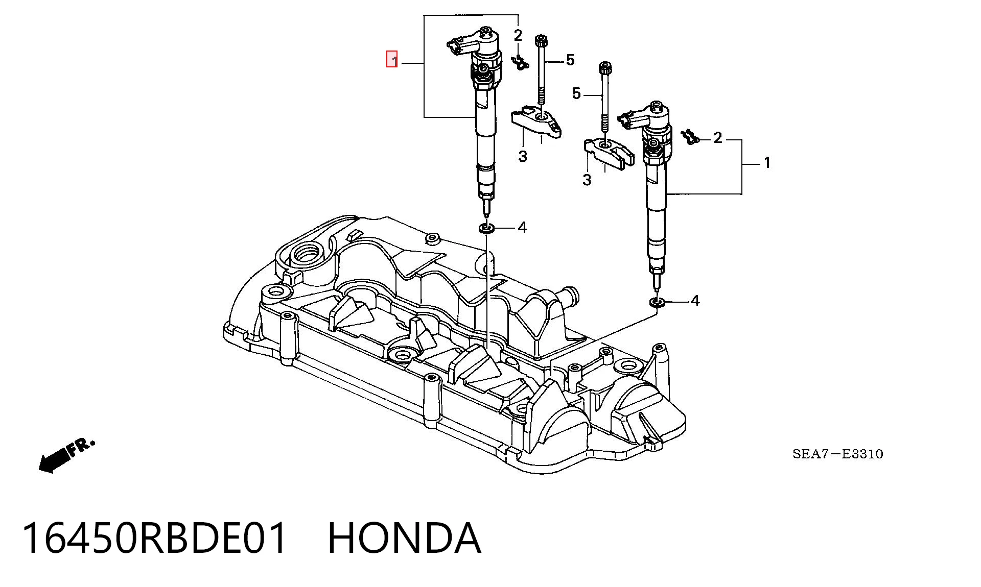 16450RBDE01 Honda Топливные форсунки