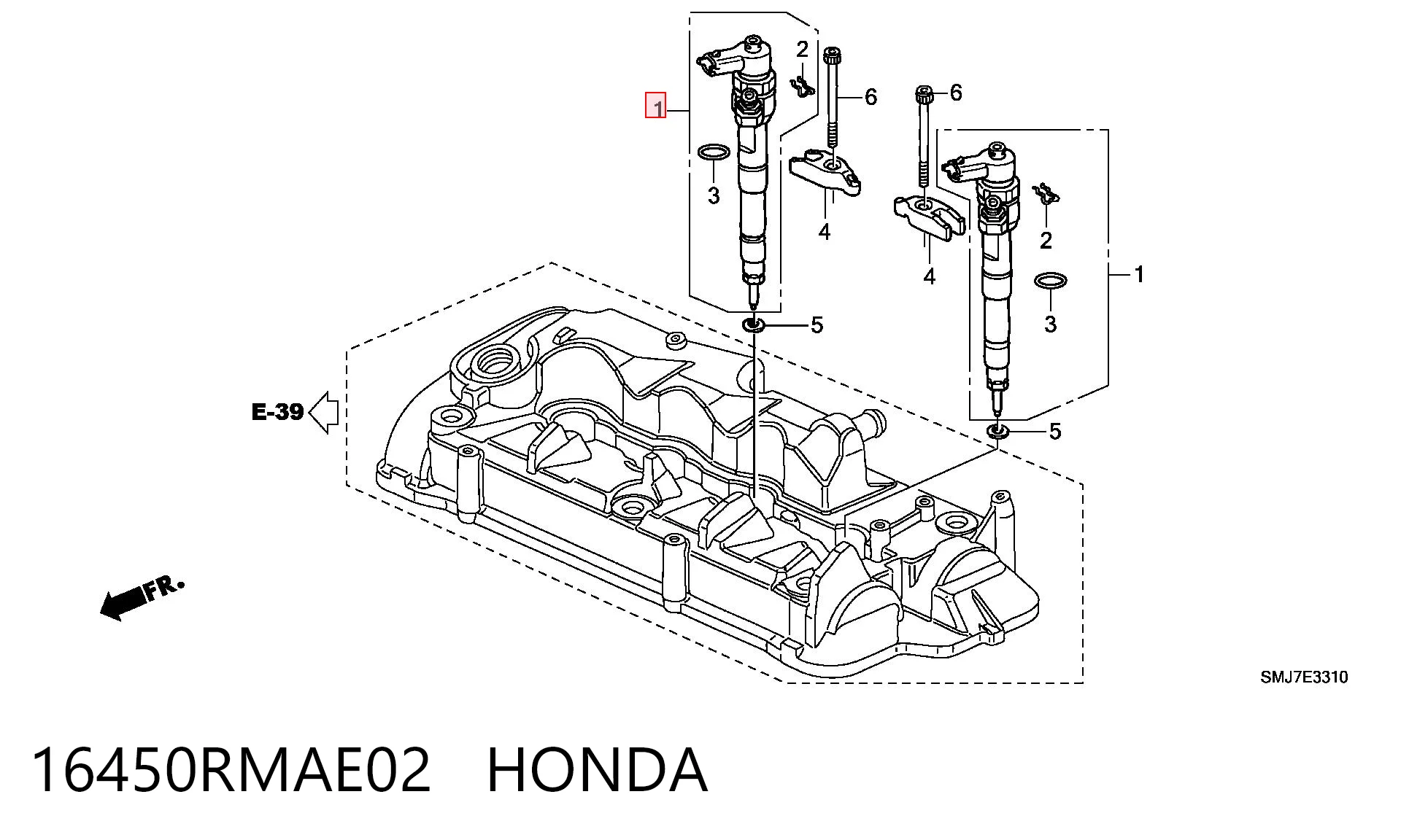 16450RMAE02 Honda Топливные форсунки