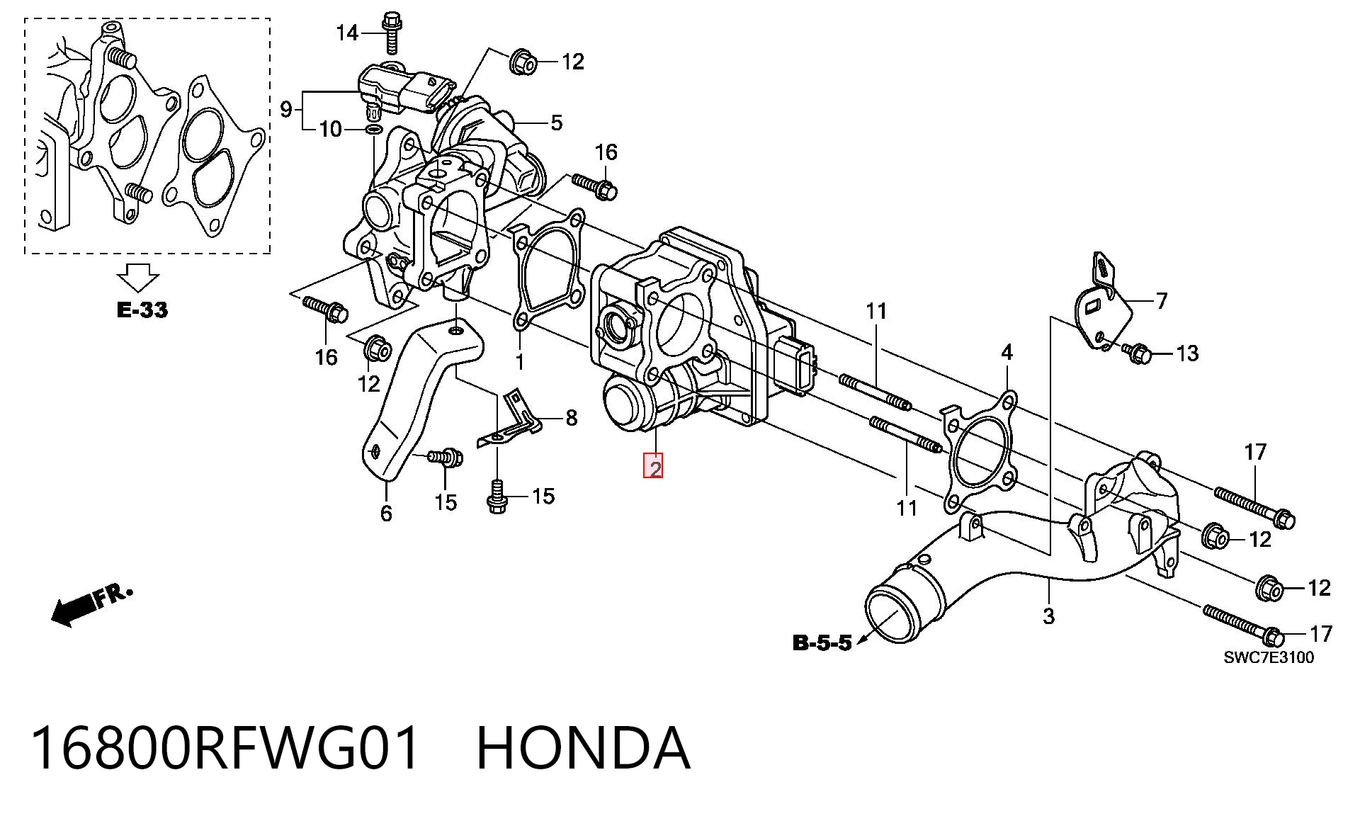 Дроссельная заслонка на Honda CR-V IV RM