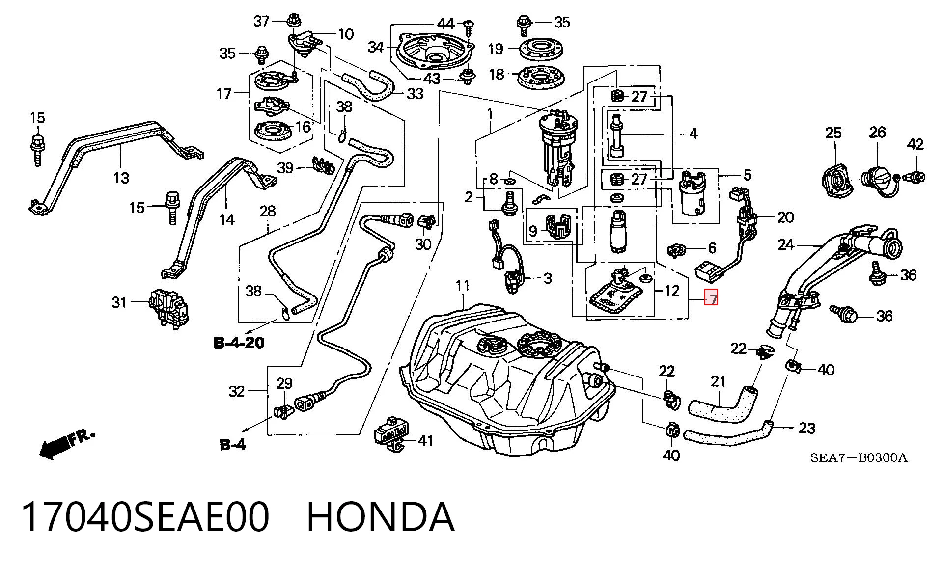 17040SEAE00 Honda Топливный насос электрический погружной