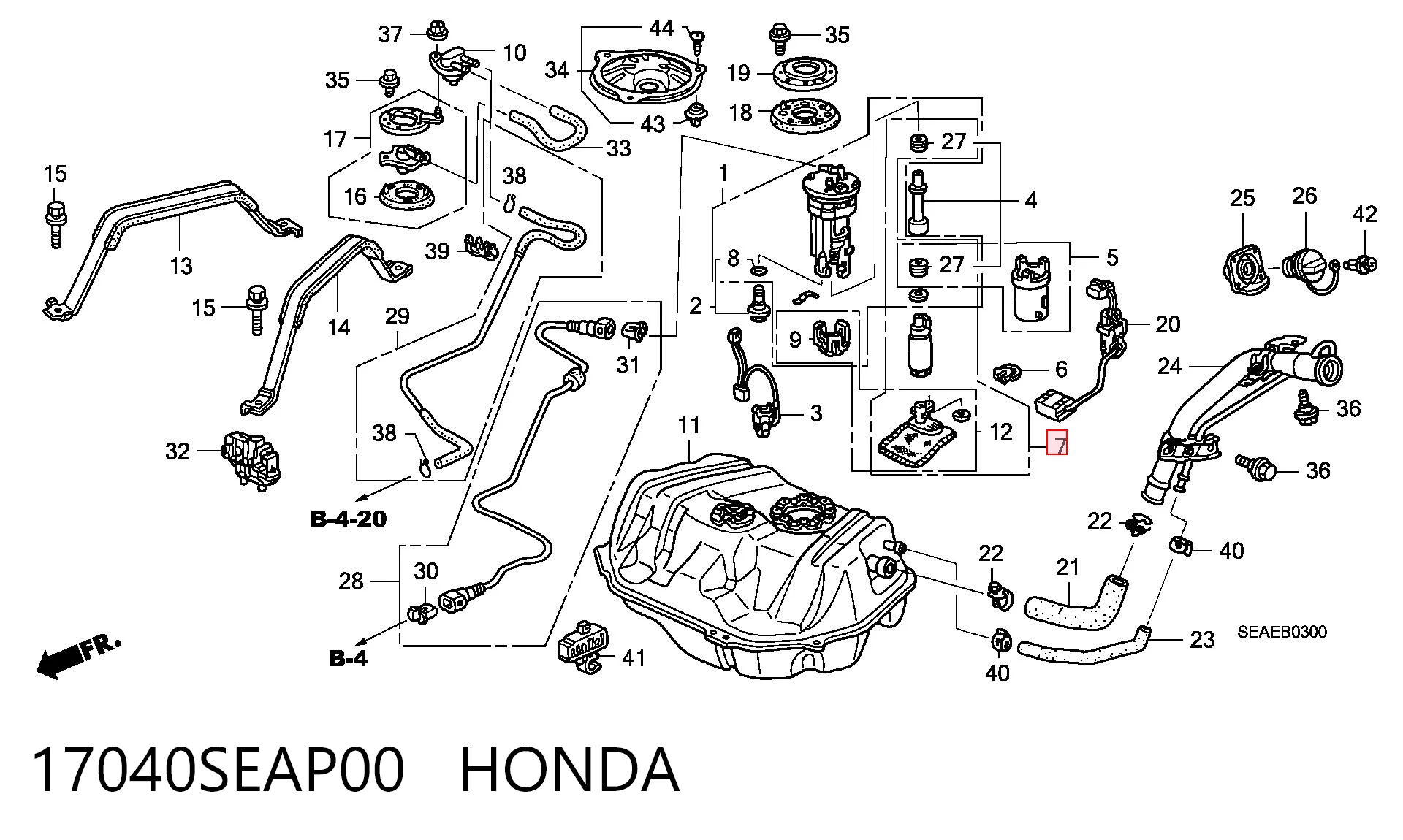 17040SEAP00 Honda Топливный насос электрический погружной