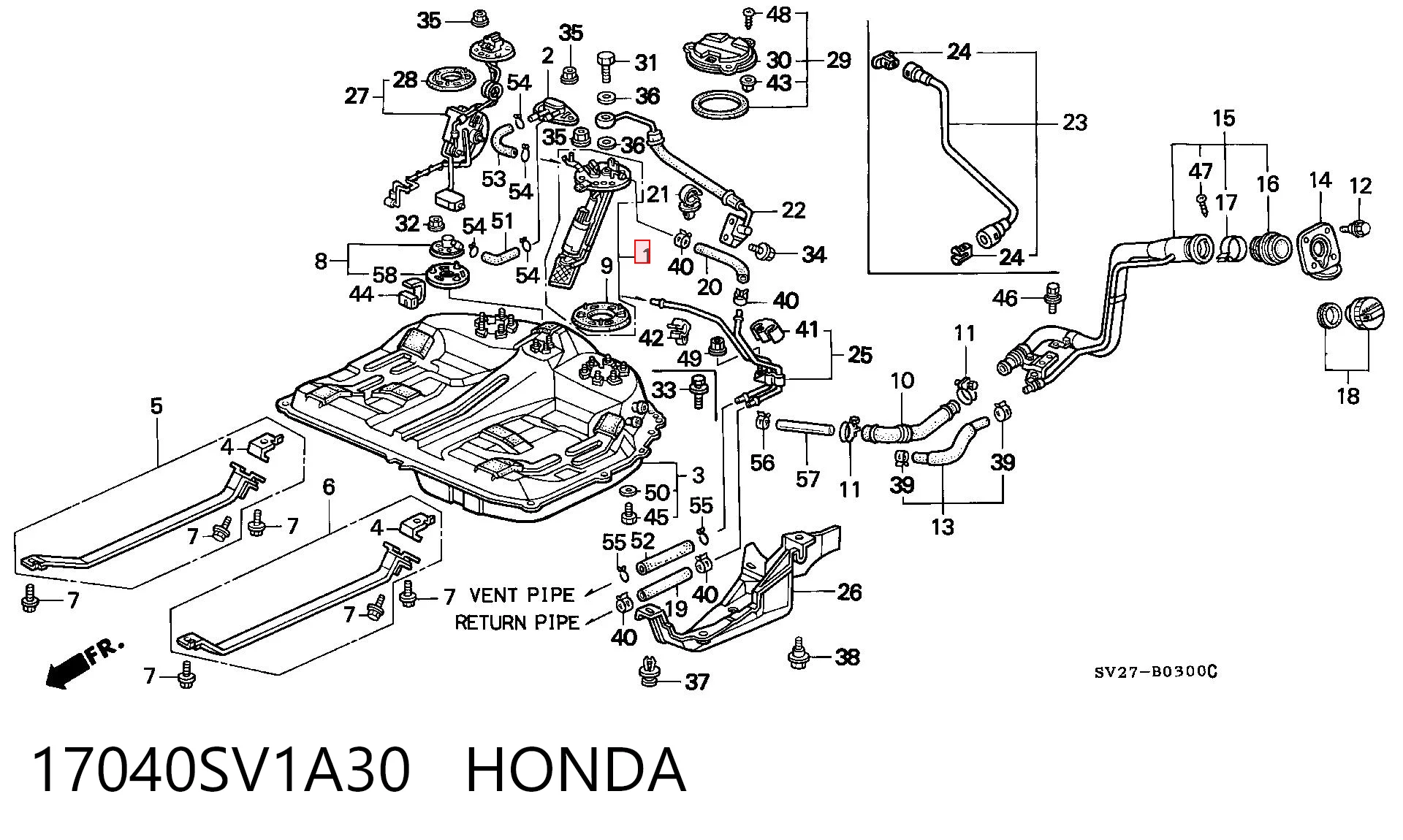 17040SV1A30 Honda Элемент турбинка топливного насоса