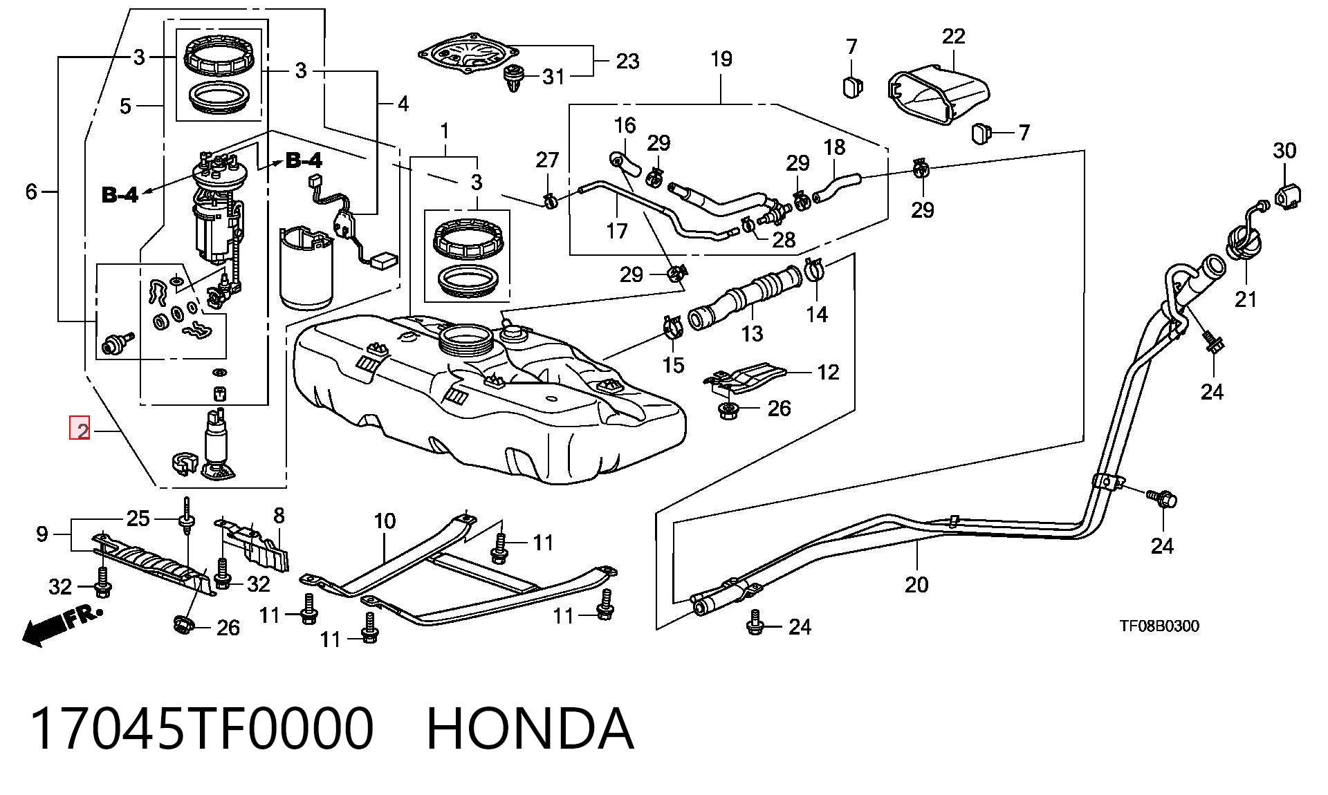 17045TF0000 Honda Элемент турбинка топливного насоса