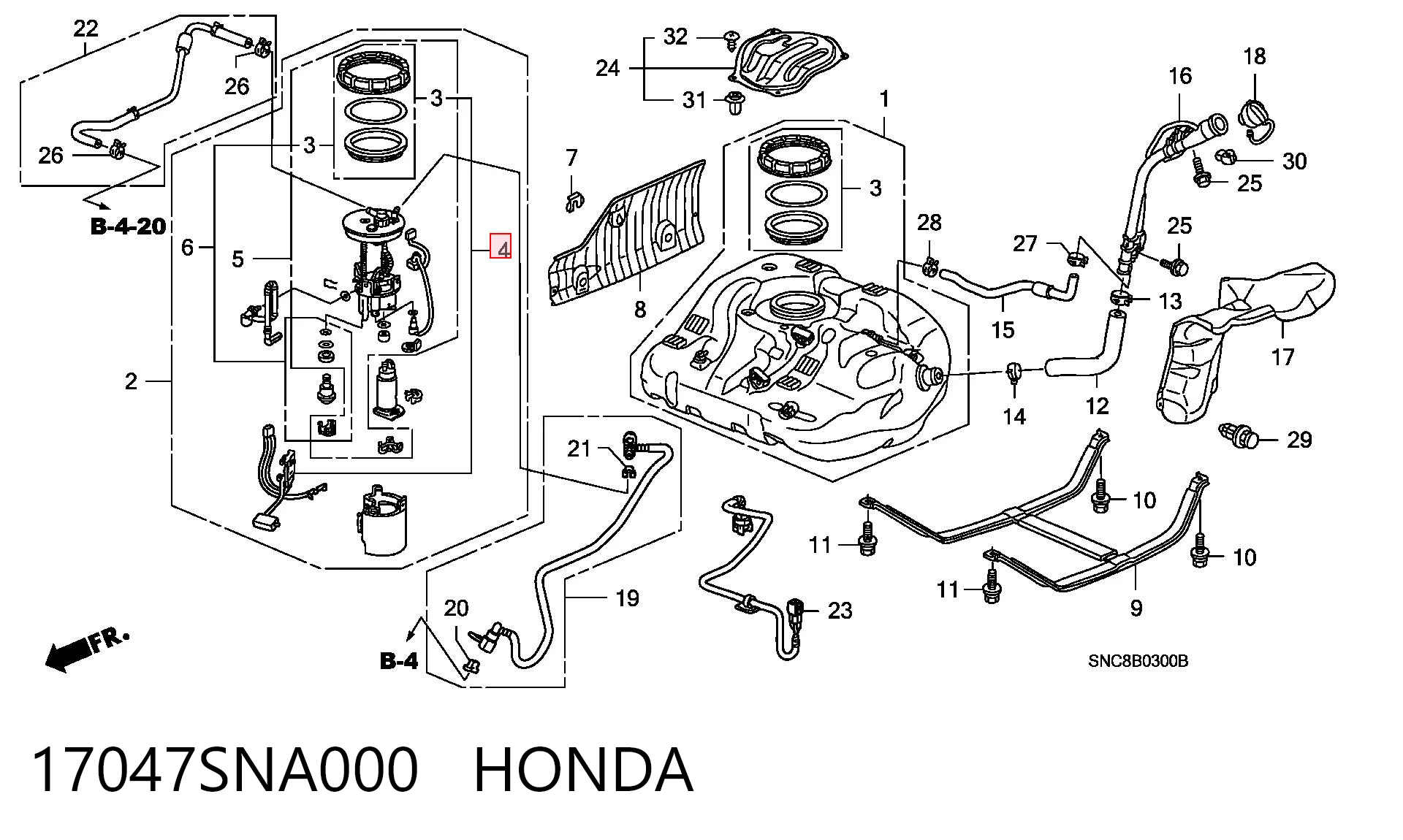 Датчик уровня топлива в баке на Honda Civic VIII FD, FA