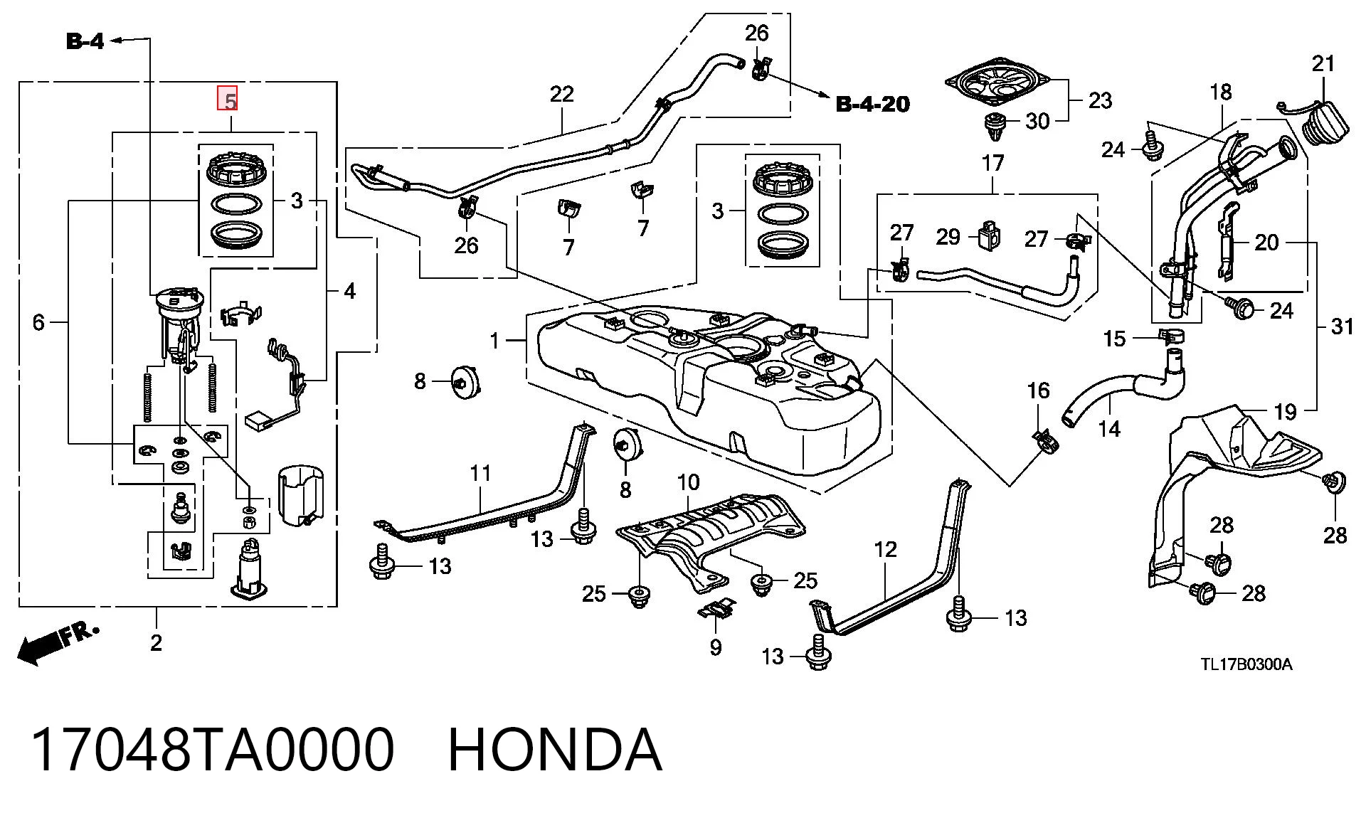 Фильтр топливный HONDA 17048TA0000