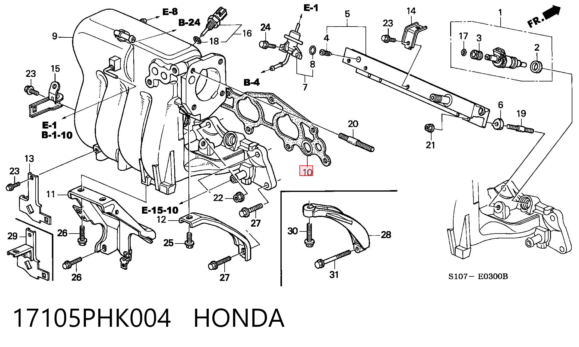  Прокладка впускного коллектора на Honda CR-V I RD