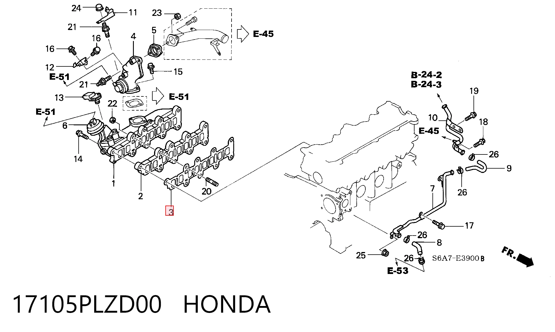 97240455 Peugeot/Citroen  Прокладка впускного коллектора