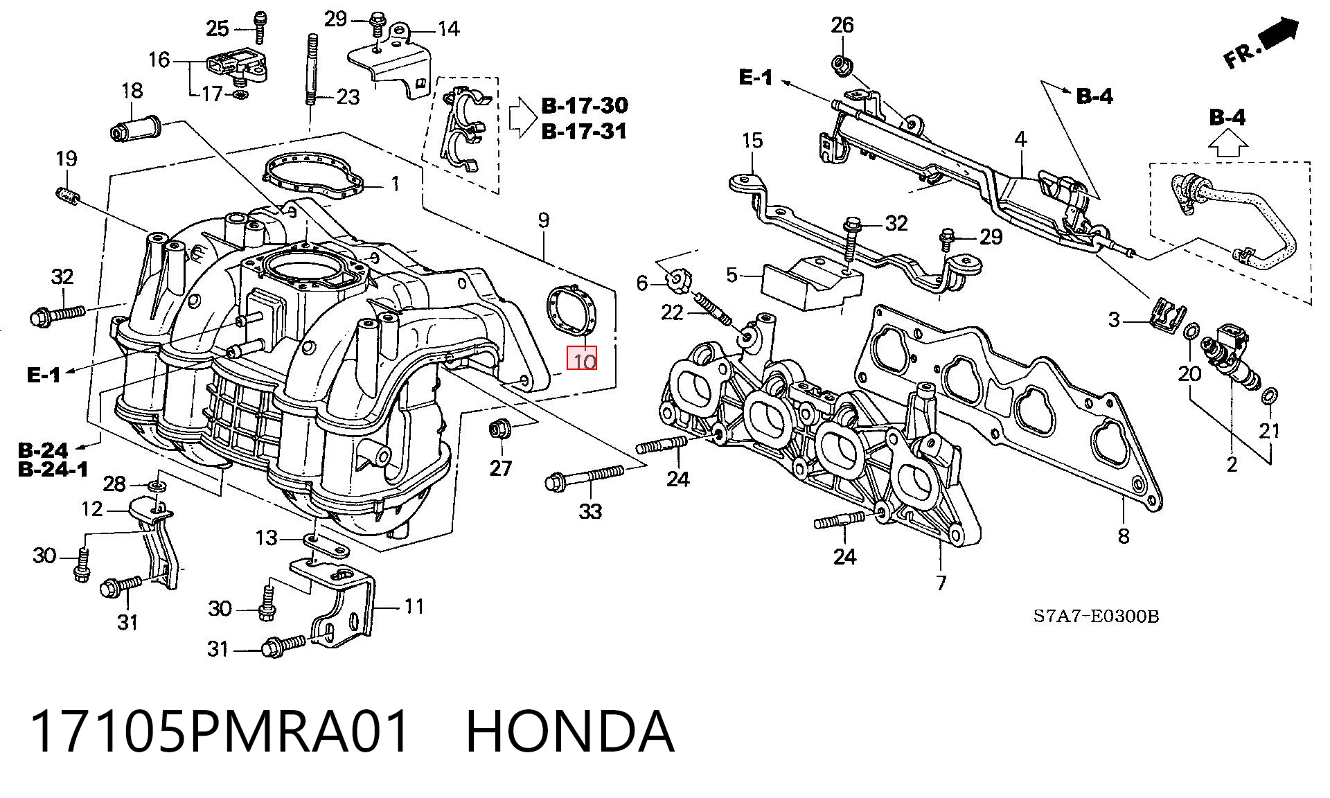  Прокладка впускного коллектора на Honda FR-V  BE