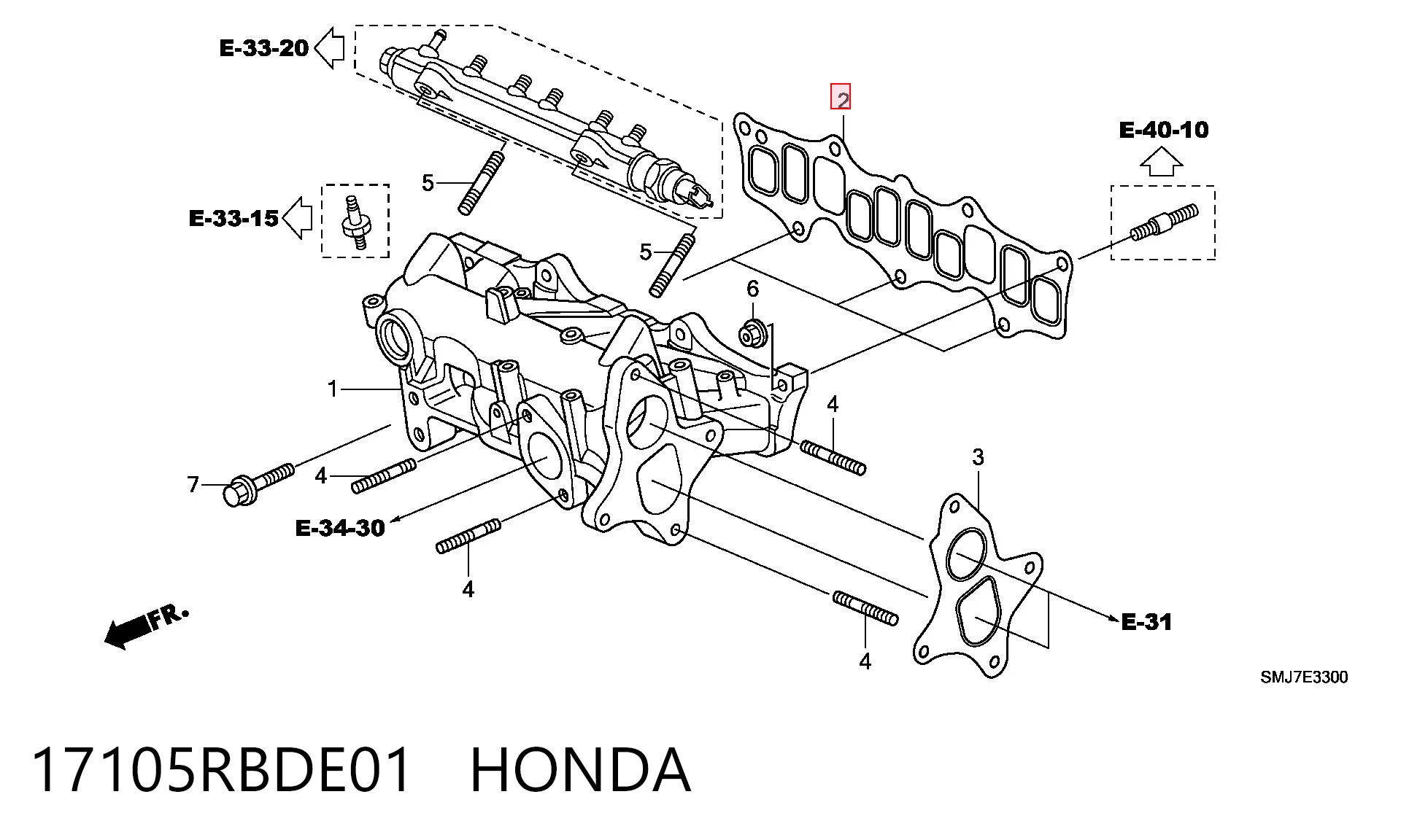  Прокладка впускного коллектора на Honda CR-V III RE