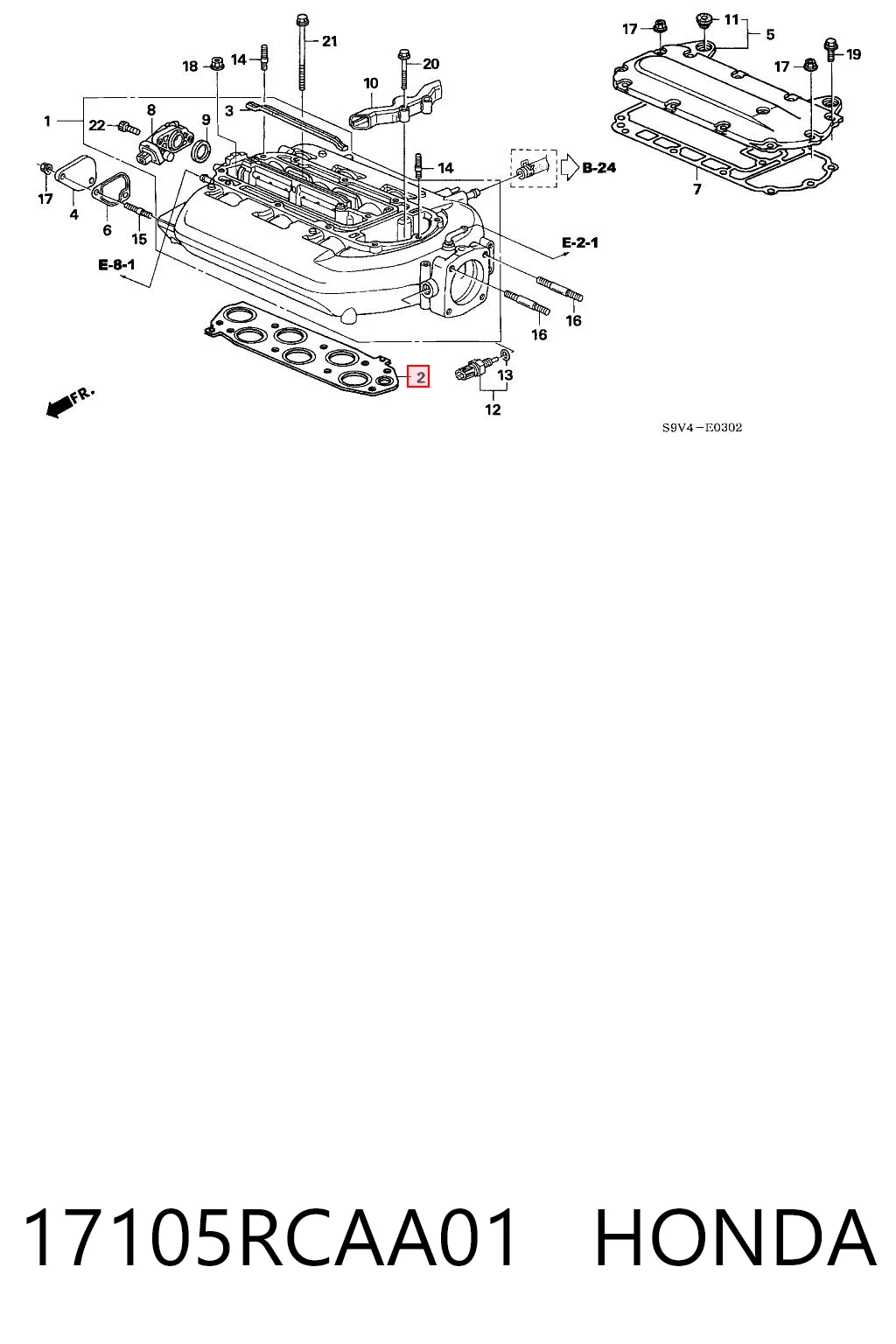  Прокладка впускного коллектора на Acura MDX I YD1