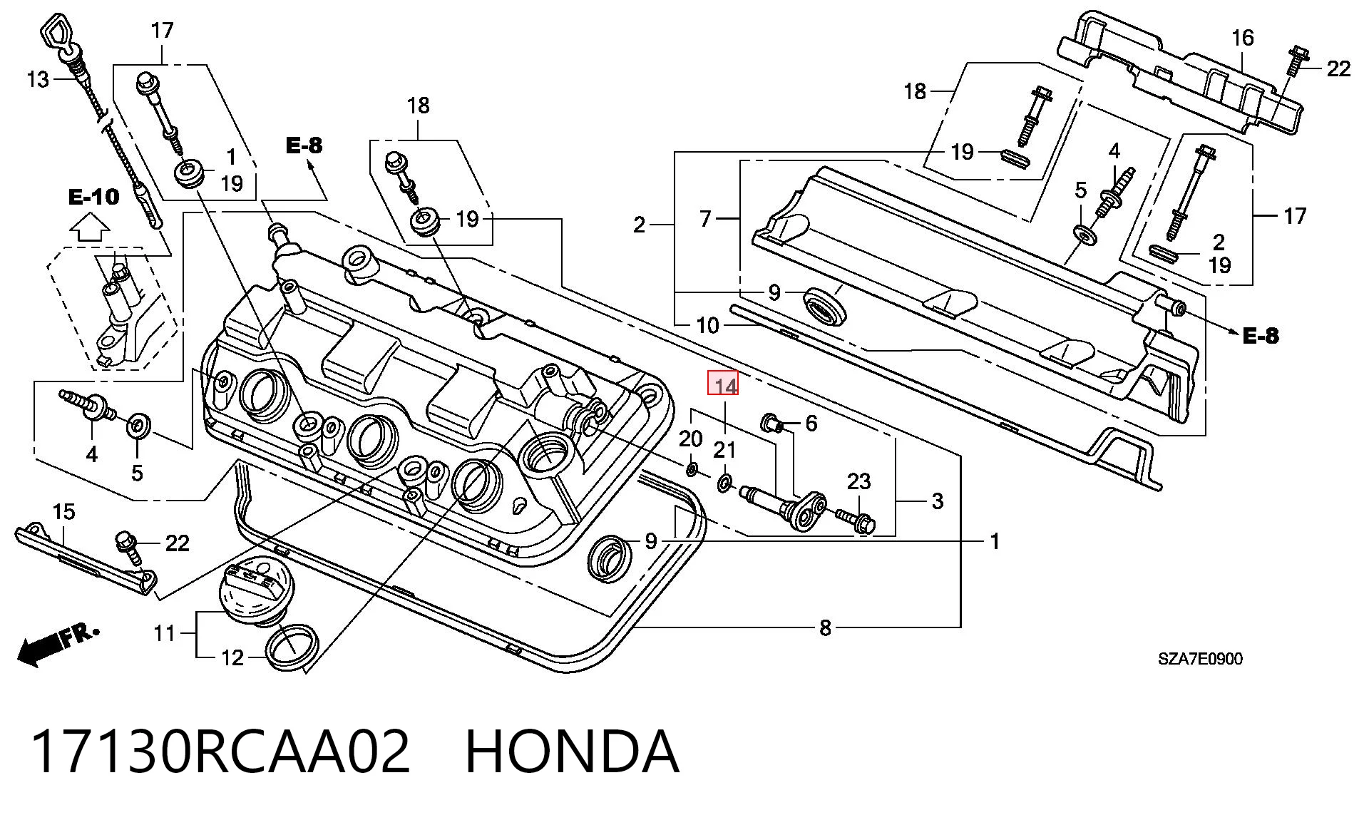 17130RCAA02 Honda Клапан PCV вентиляции картера