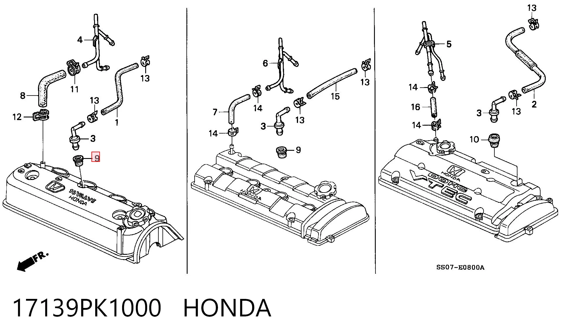 17139PK1000 Honda Прокладка клапана вентиляции картера