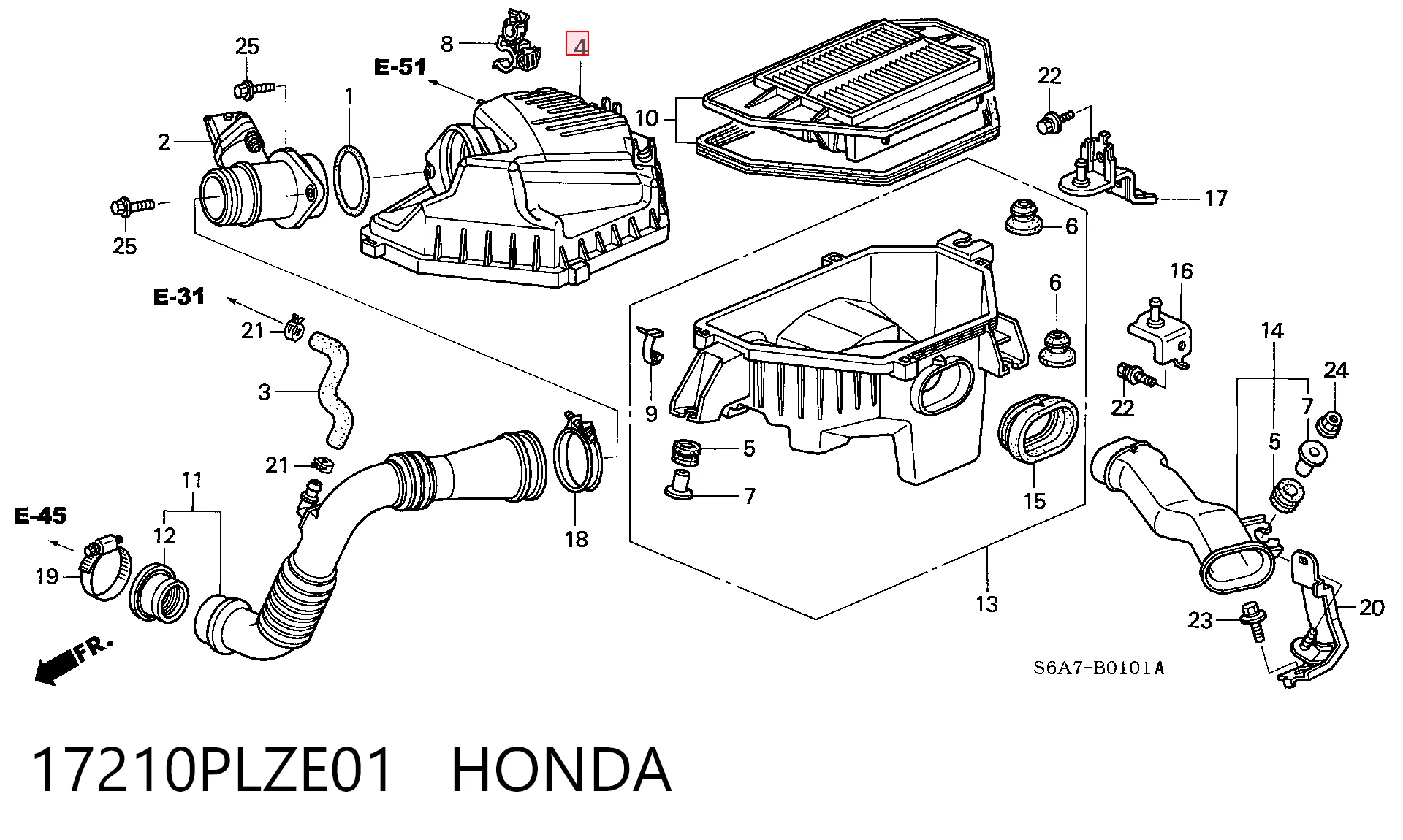 17210PLZE01 Honda