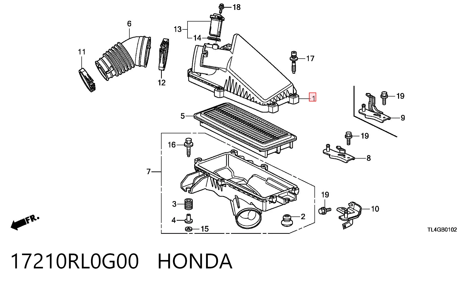 Фильтр воздушный HONDA 17210RL0G00