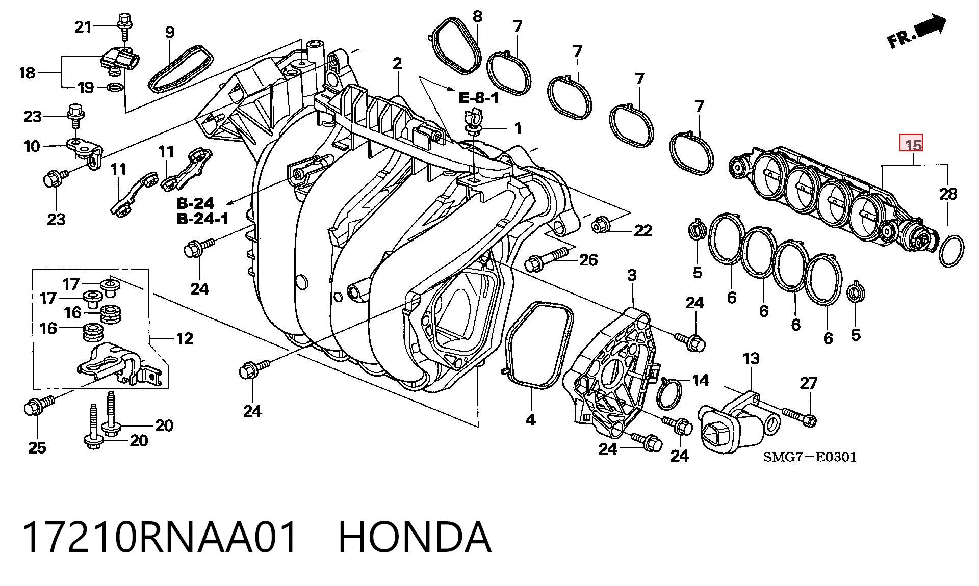 17210RNAA01 Honda Вихревая заслонка коллектора
