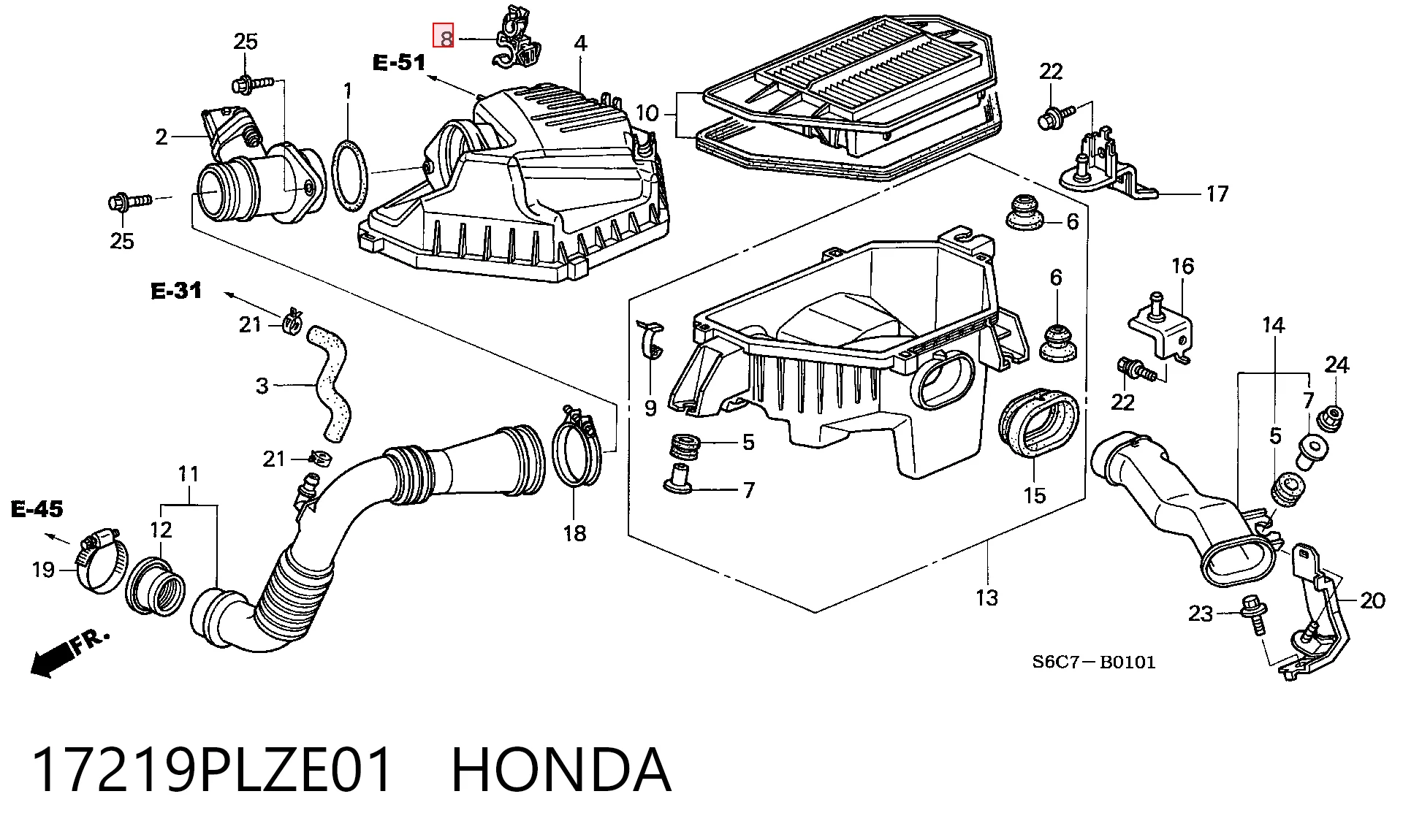 17219PLZE01 Honda
